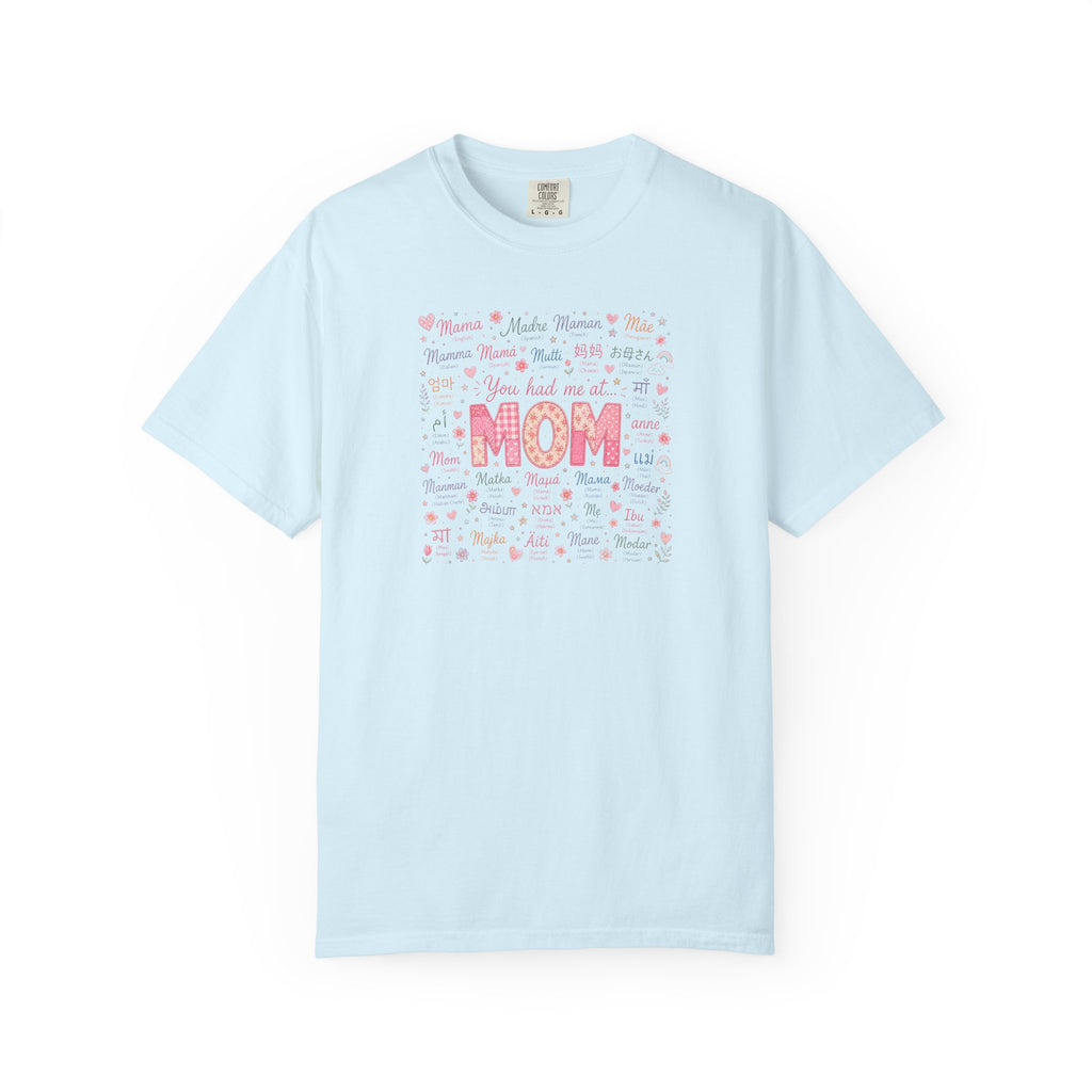 Mom Hearts Graphic T-Shirt — Cute Pink 'You had me at MOM' Mother's Day Tee