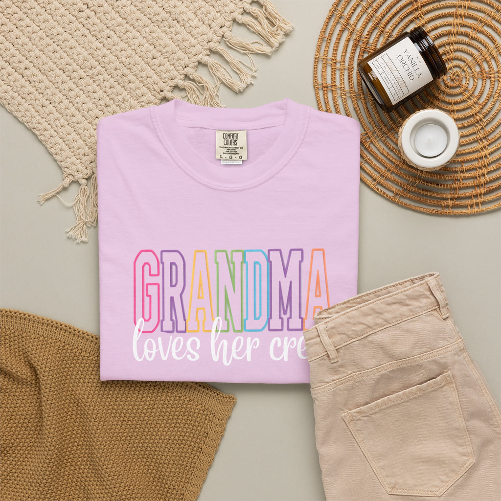 Grandma Pastel Rainbow T-Shirt — 'GRANDMA' Retro Lettering Tee