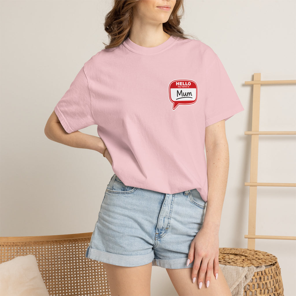 Hello Mum Speech Bubble T-Shirt — Cute Retro Mom Graphic Tee