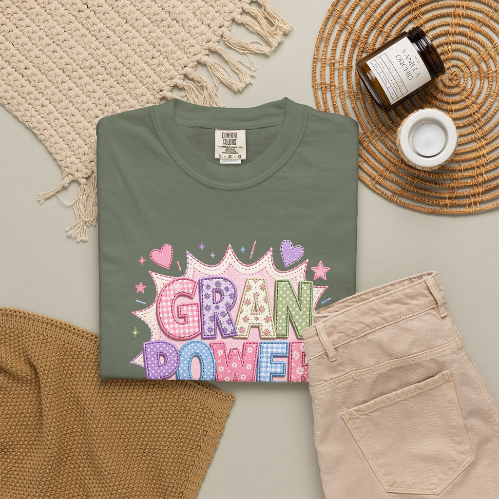 Gran Power T-Shirt — Cute Pastel 'Gran Power' Graphic Tee for Grandparents, Mother's Day Gift