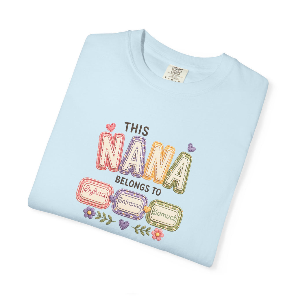 Nana Family Name T-Shirt — "This Nana Belongs To" Floral Grandma Gift