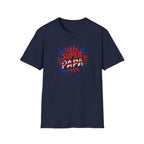 T-Shirt — "Super Papa" Union Jack/England themed Retro Comic Dad Shirt (Father's Day Gift)