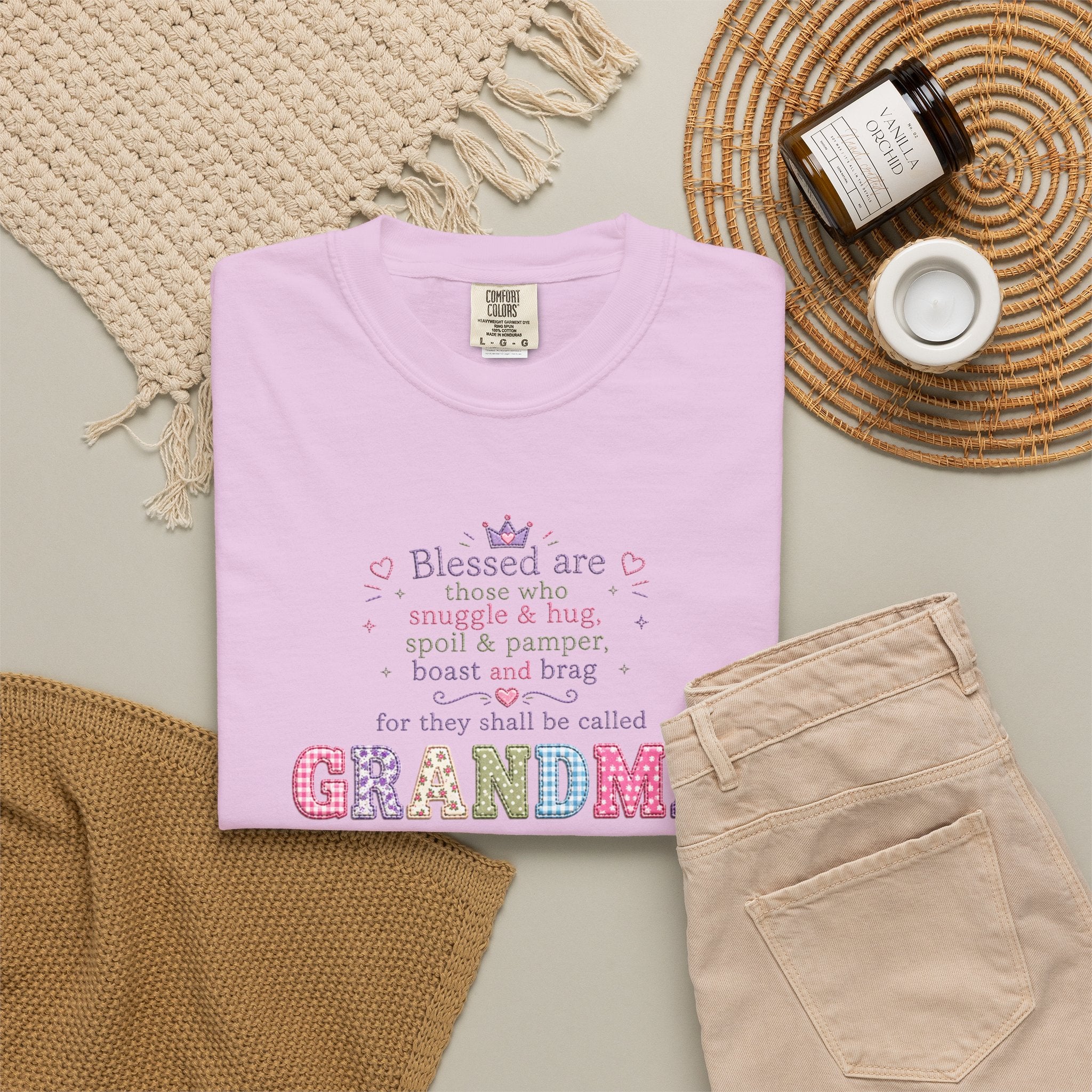 Grandma Floral Scripture T-Shirt — Blessed Are Those Who Are Pure in Heart