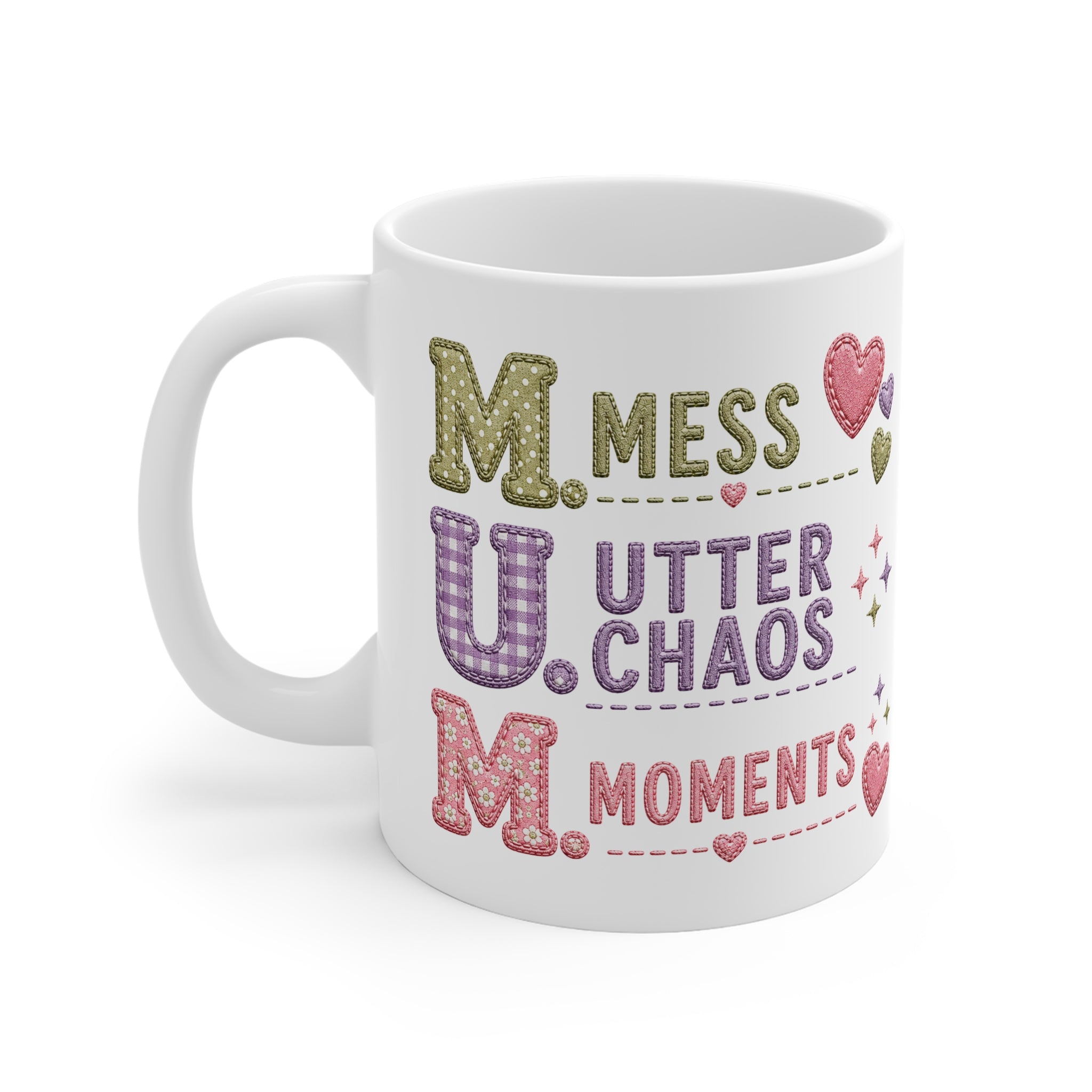 Mug — M.U.M. "Mess, Utter Chaos, Moments" Cute Heart Coffee Mug for Moms