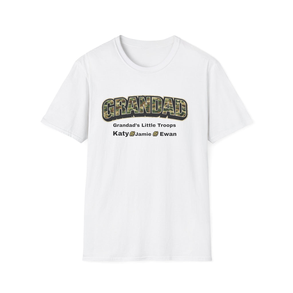 Granddad Camo T-Shirt — "Grandad's Little Troops" Personalized Kids Names