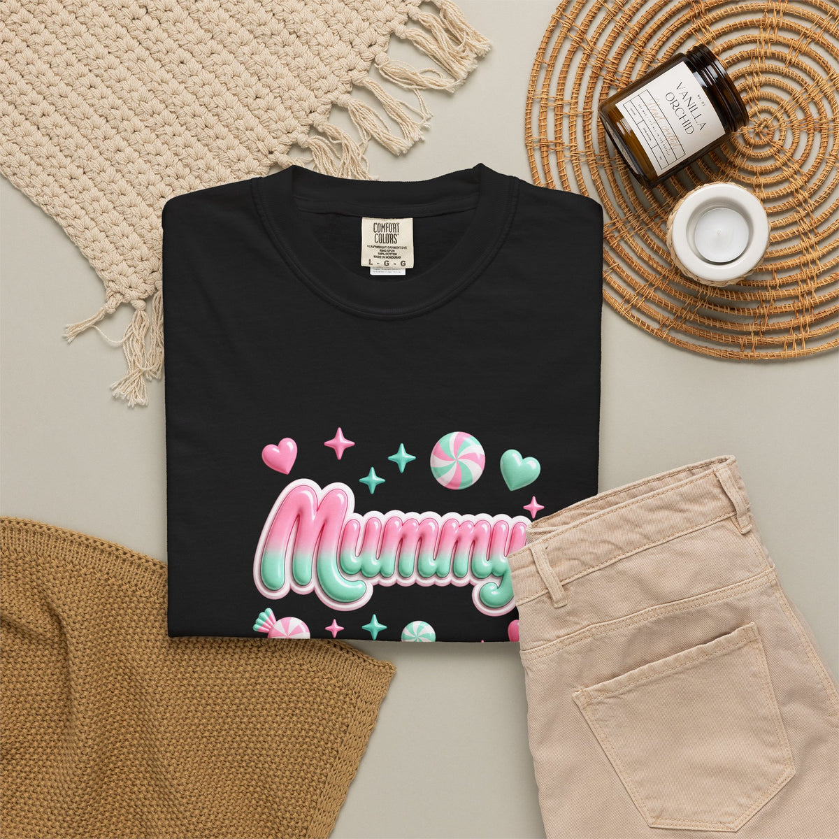 Mummy Pastel Candy Script T-Shirt