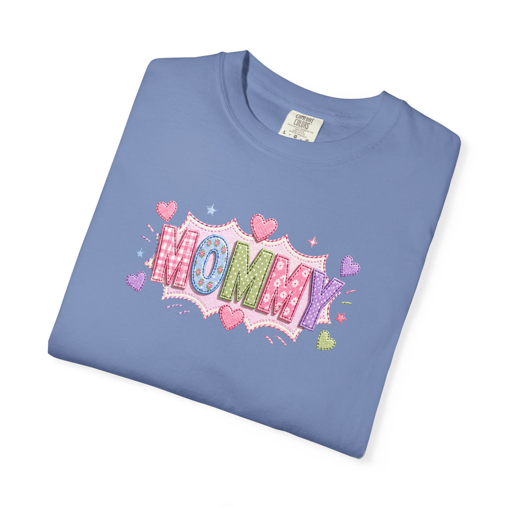 Mommy Hearts T‑Shirt — Cute Pastel 'MOMMY' Graphic Tee for Mother's Day & New Moms