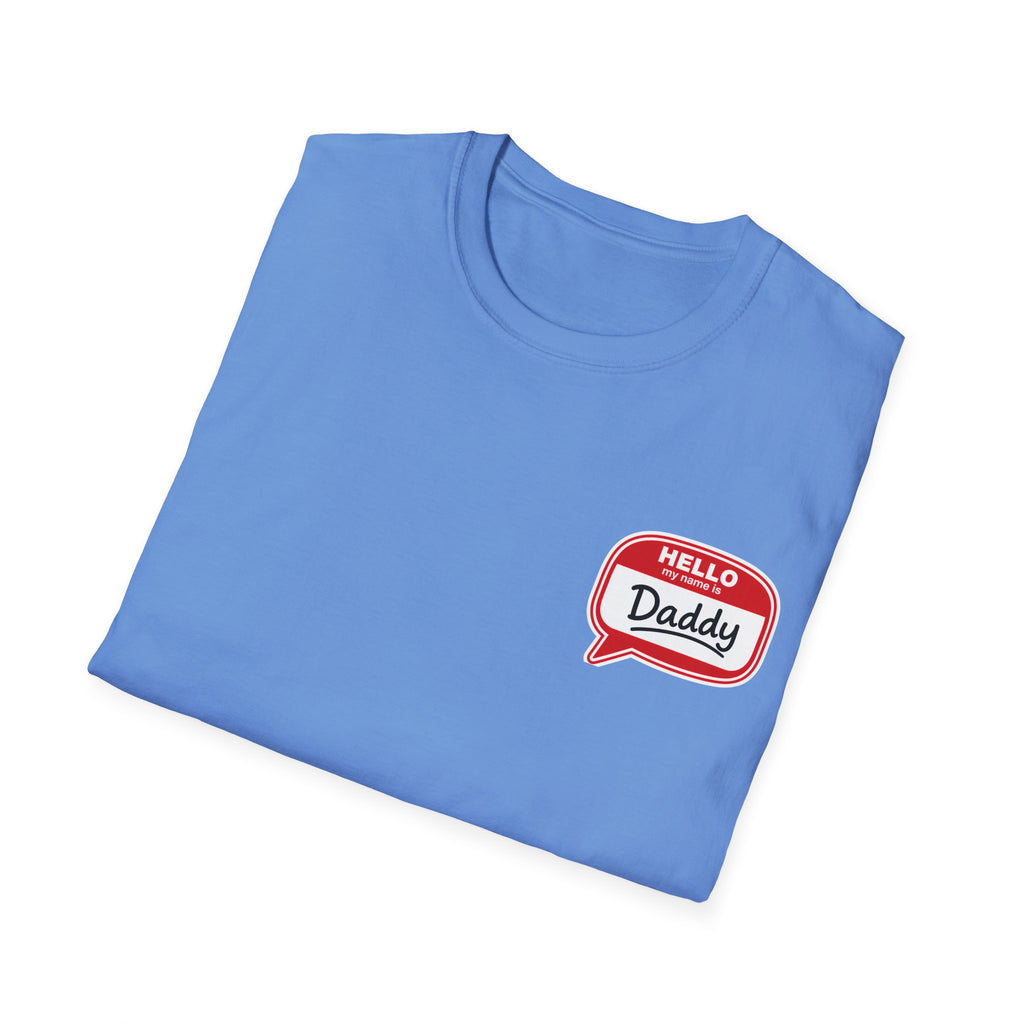 Daddy Name Tag T-Shirt - 'Hello Daddy' Retro Speech Bubble Tee