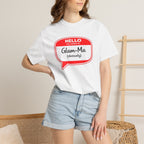 Glam-Ma Name Tag T-Shirt — "Hello My Name Is Glam-Ma (Obviously)" Graphic Tee
