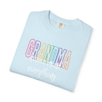 Grandma Pastel Rainbow T-Shirt — Retro Block Letter Grandma Tee