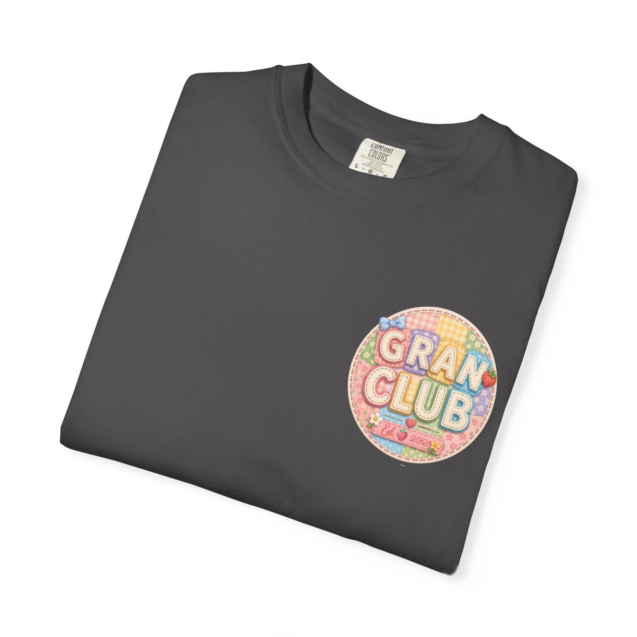 T-Shirt — "Gran Club" Retro Floral Badge Tee
