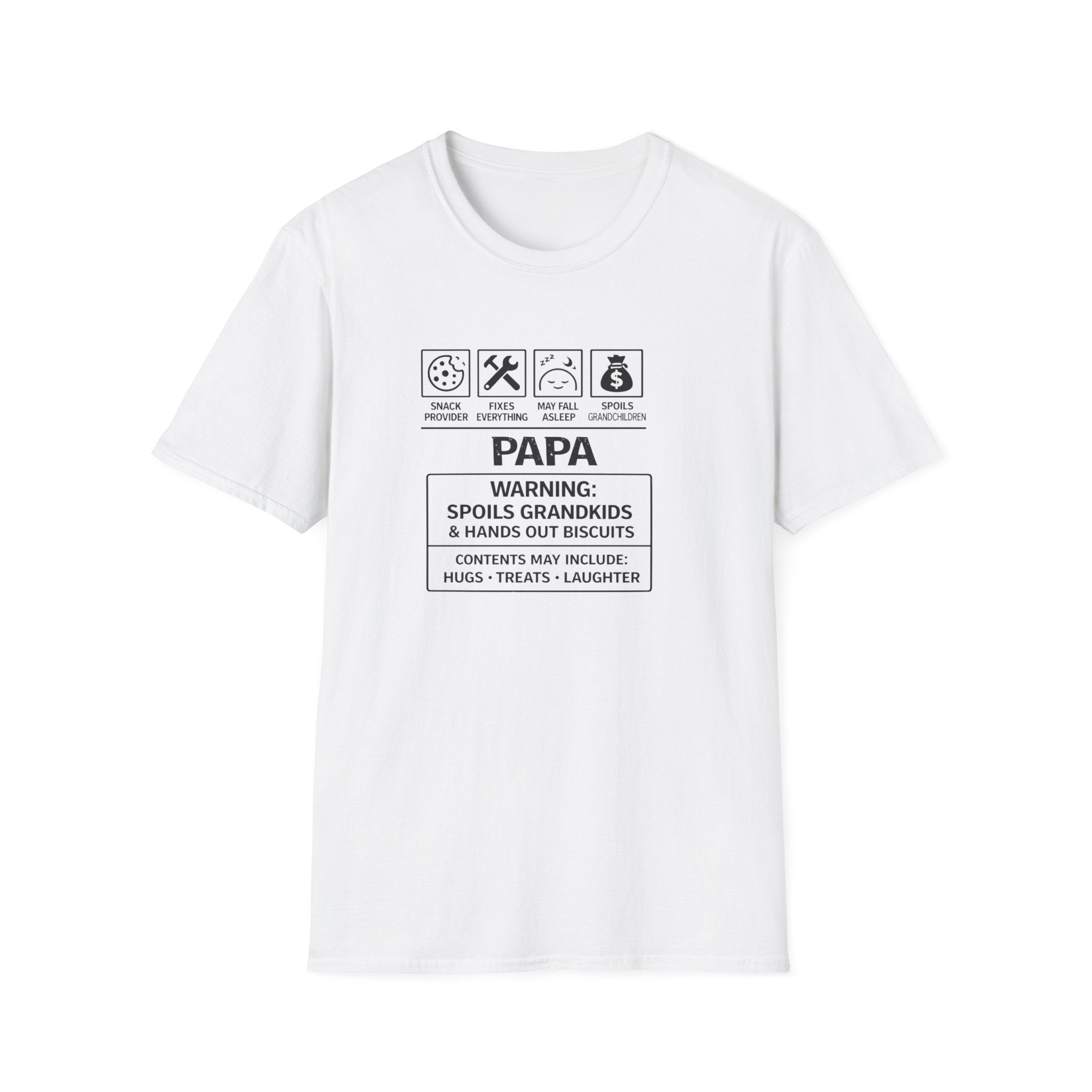 Papa Warning T-Shirt – ‘Spoils Grandkids’ Funny Grandpa Gift Tee