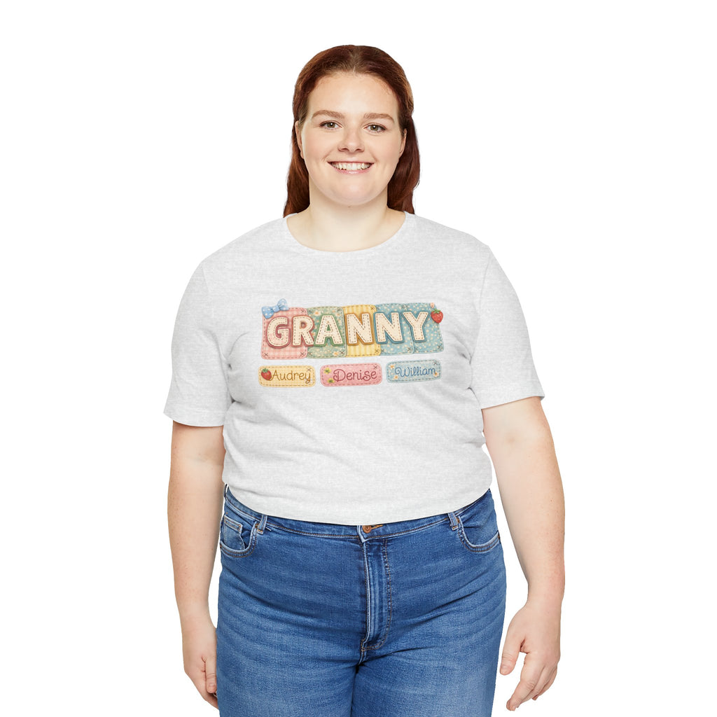 Granny Retro Nameplate T‑Shirt — Personalized Grandma Tee