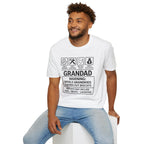 Grandad Warning T-Shirt — 'Warning: Spoils Grandkids & Hands Out Biscuits' Funny Grandpa Shirt