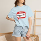 Hello My Name Is Grandmother T-Shirt - Retro Name Badge Tee for Moms & Grandmas