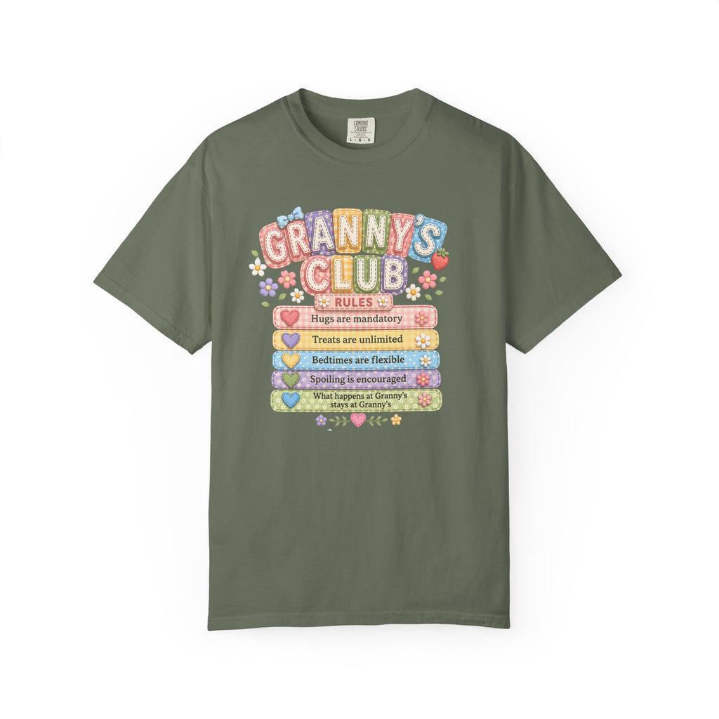 Granny's Club T‑Shirt – Cute Pastel 'Granny's Club' Rules Graphic Tee for Grandmothers