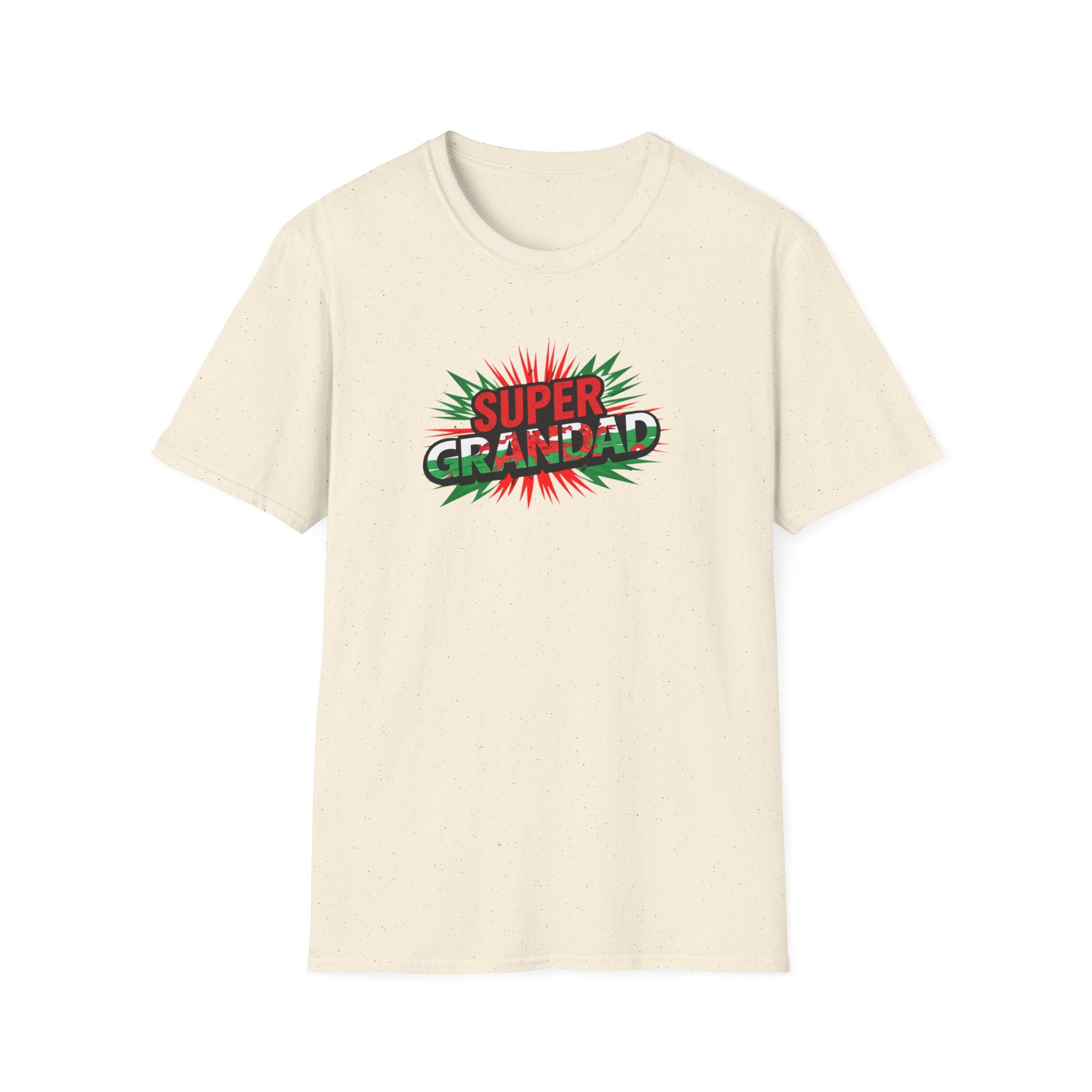 Super Grandad Welsh Flag/Wales themed T-Shirt — Retro Comic Style Father's Day Gift