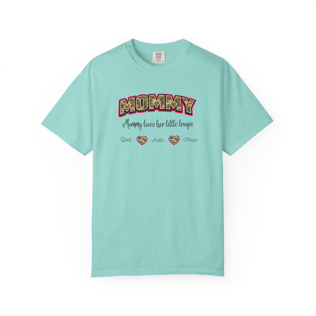 Mommy Camo Heart T-Shirt — "Mommy, I am here for little forever" Mother's Day Tee
