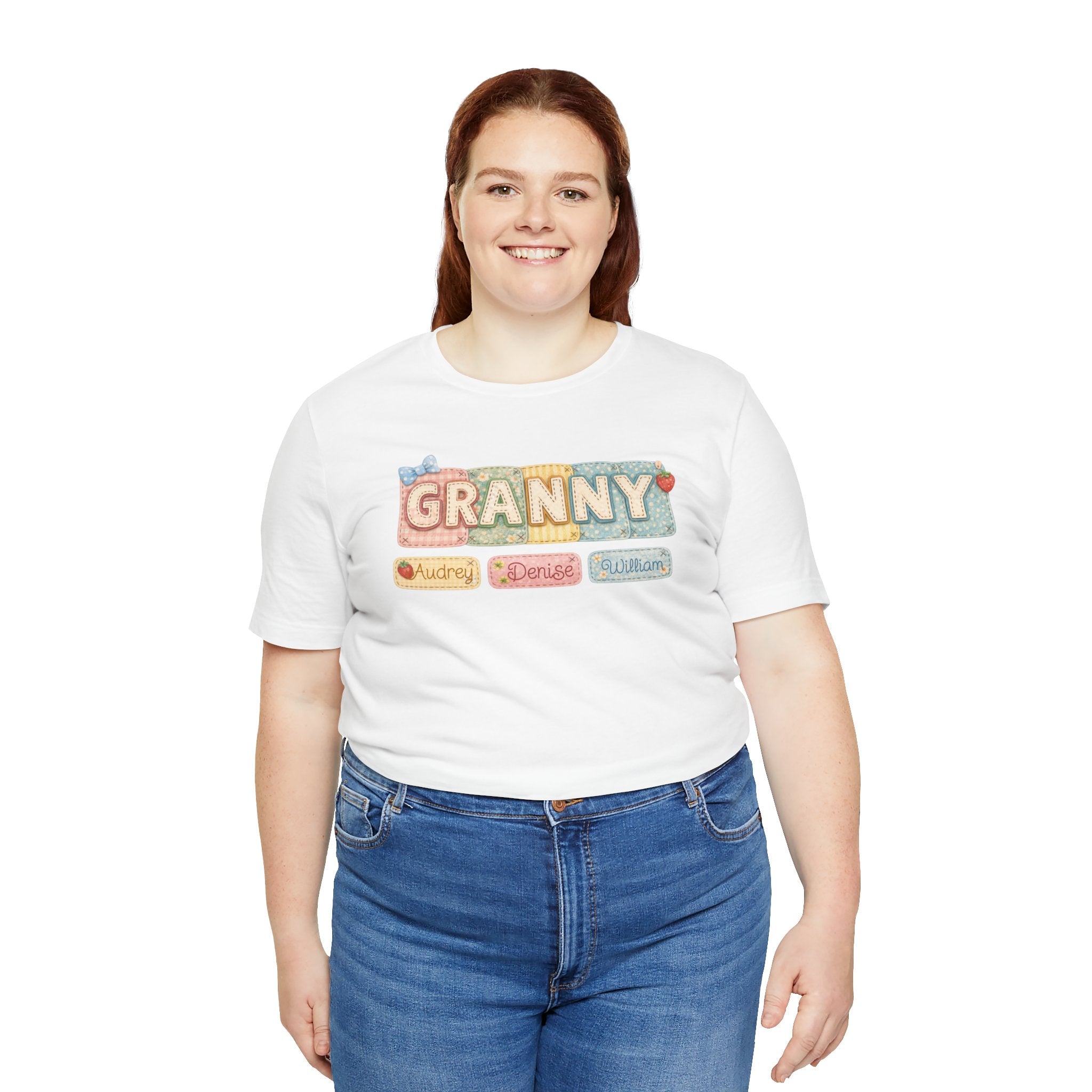 Granny Retro Nameplate T‑Shirt — Personalized Grandma Tee