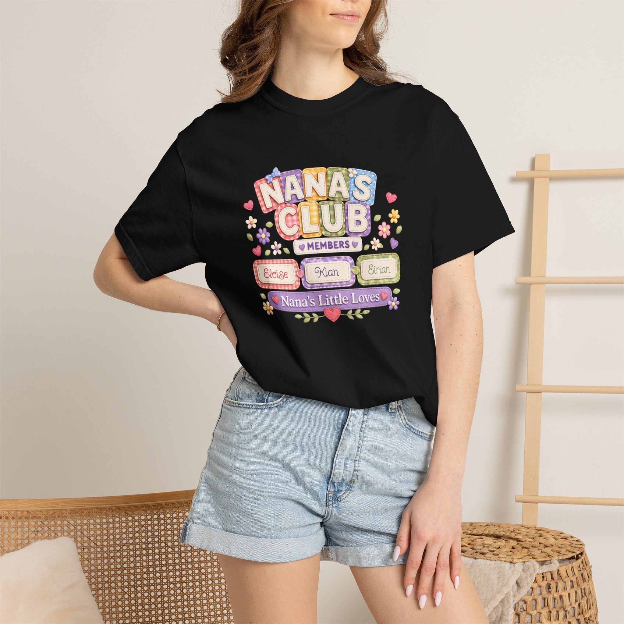 Nana's Club T-Shirt — 'Nana's Little Loves' Cute Floral Grandma Tee