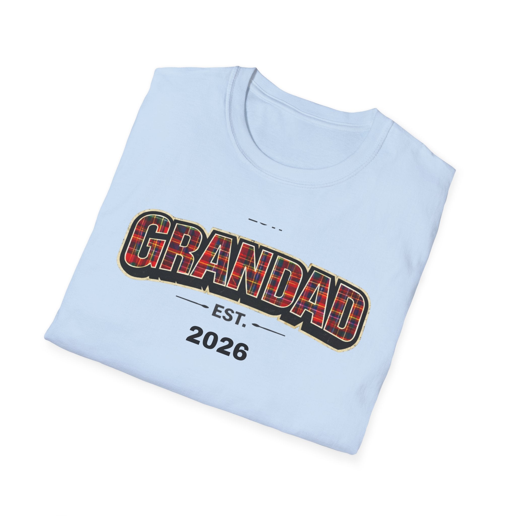 Grandad Est. 2026 T-Shirt — Plaid Grandpa Gift Tee