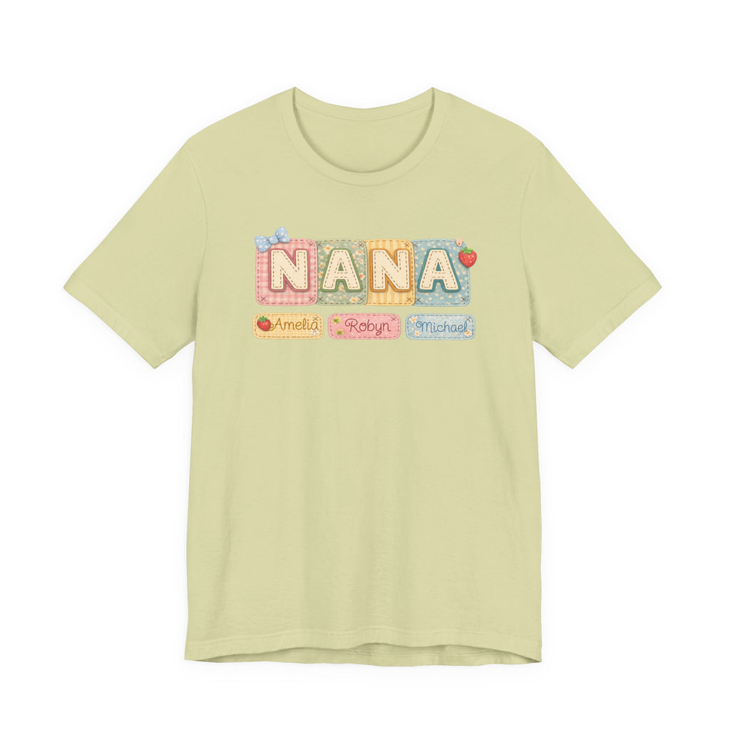 Nana Baby Blocks Tee — Personalized Grandmother Name Shirt