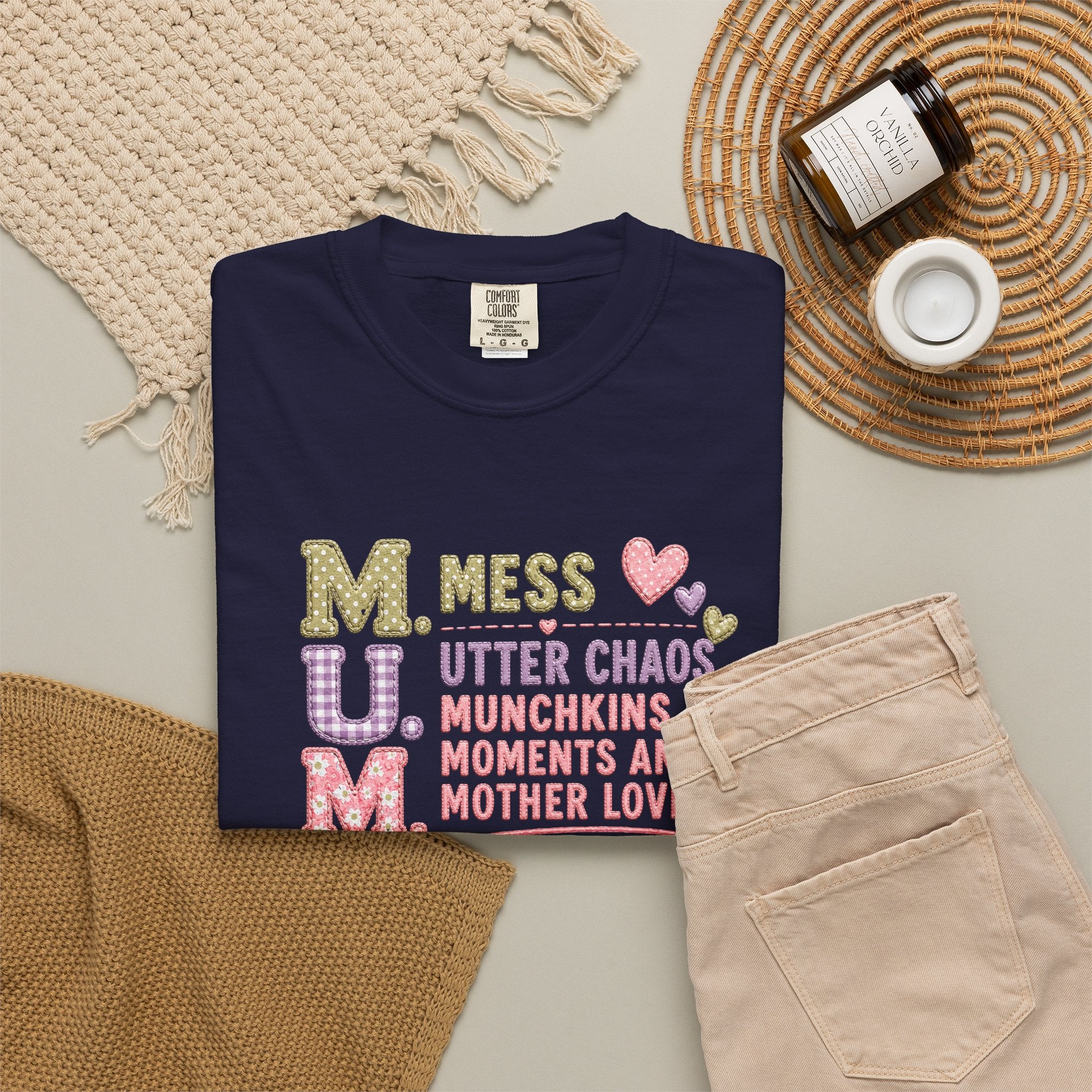 M.U.M. Mom Acronym Graphic Tee — Mess, Utter Chaos, Munchkins & Mother Love T-Shirt