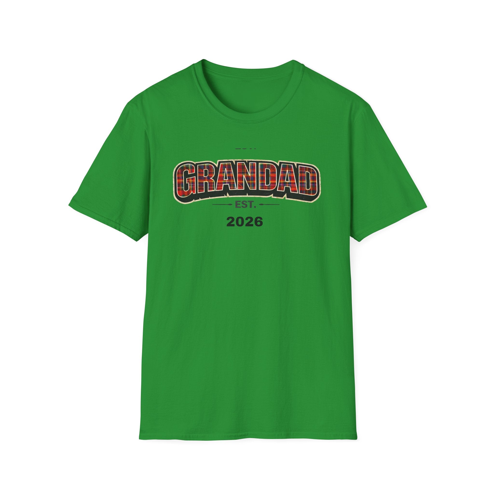 Grandad Est. 2026 T-Shirt — Plaid Grandpa Gift Tee
