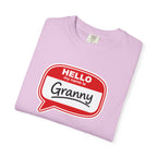 Hello My Name Is Granny T-Shirt - Funny Grandma Gift, Retro Name Badge Tee