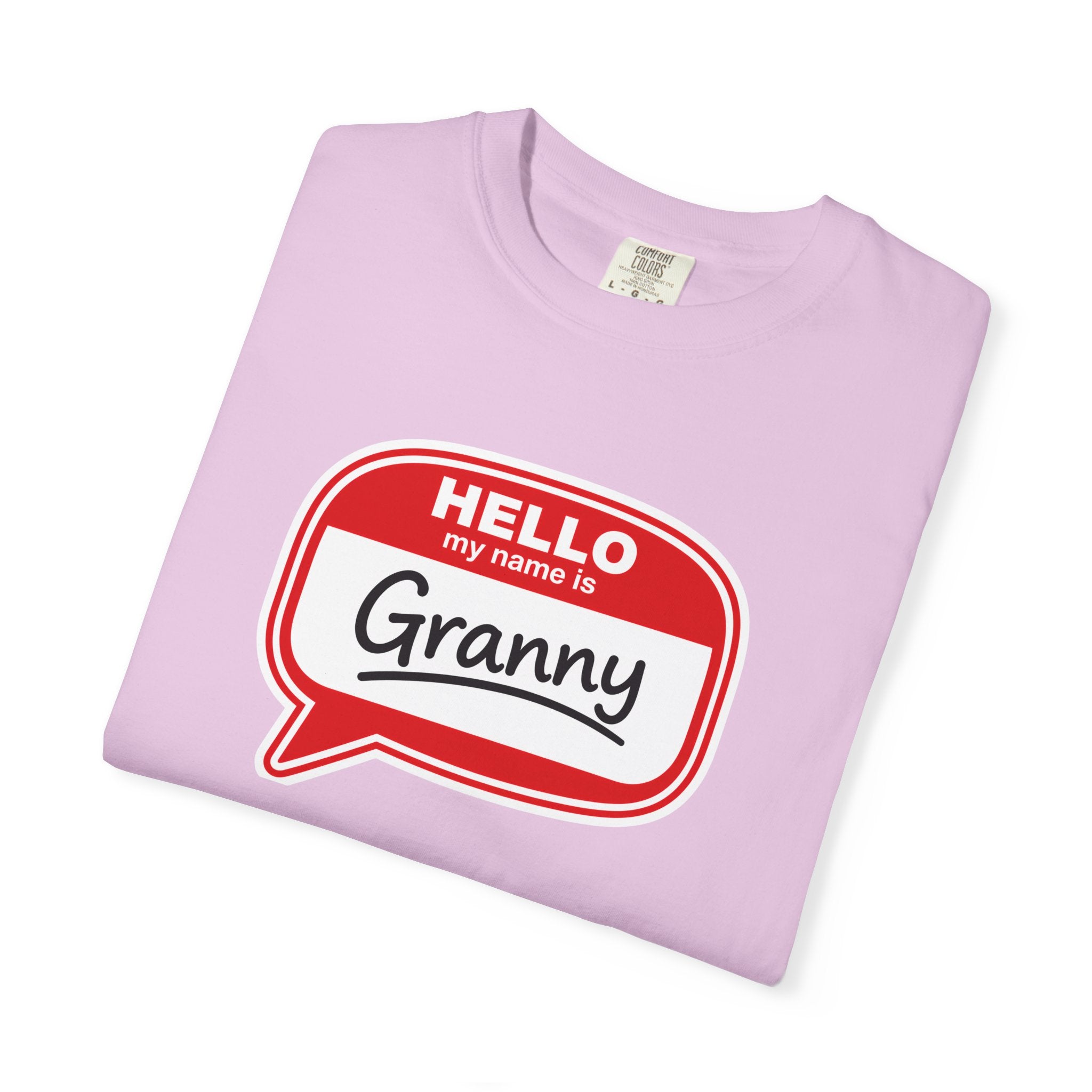 Hello My Name Is Granny T-Shirt - Funny Grandma Gift, Retro Name Badge Tee