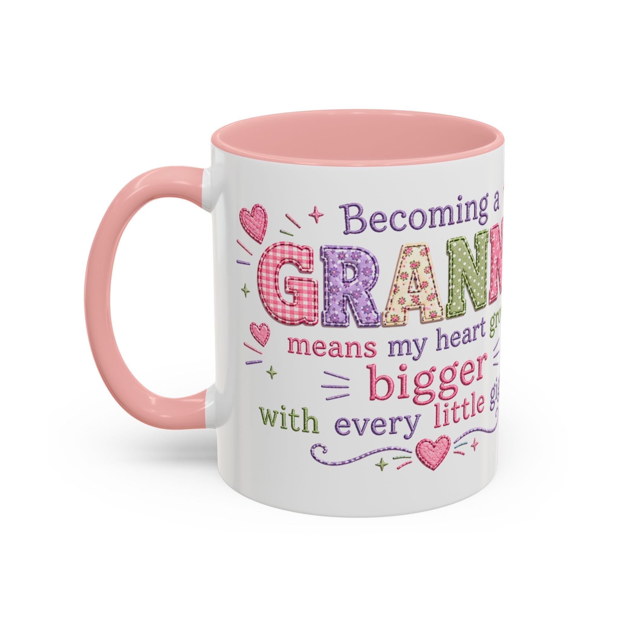 Becoming a Granny Coffee Mug — Cute Pink Accent Mug for Nannies, New Caregivers Gift