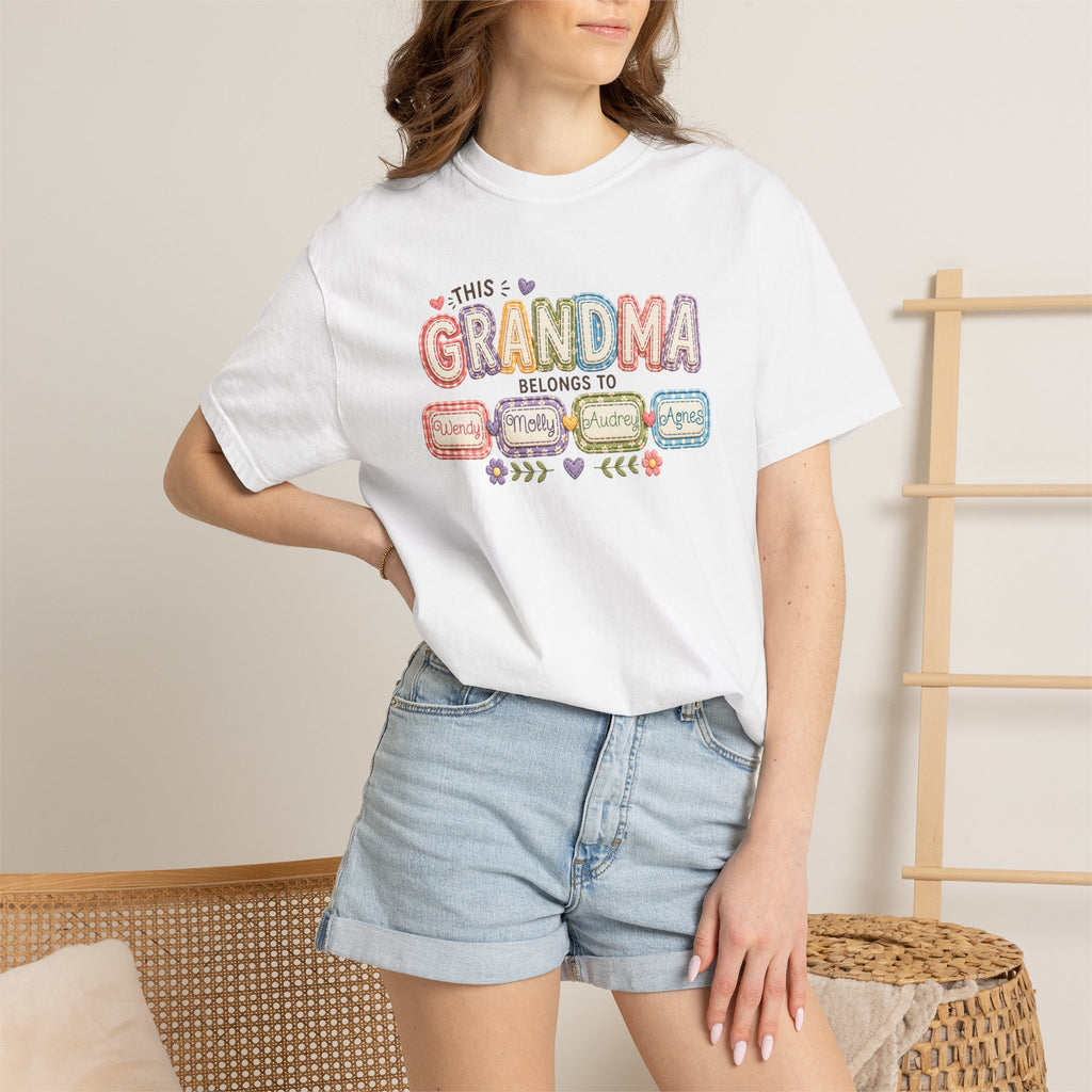 Grandma Belongs To Cute Pastel Family Names T-Shirt