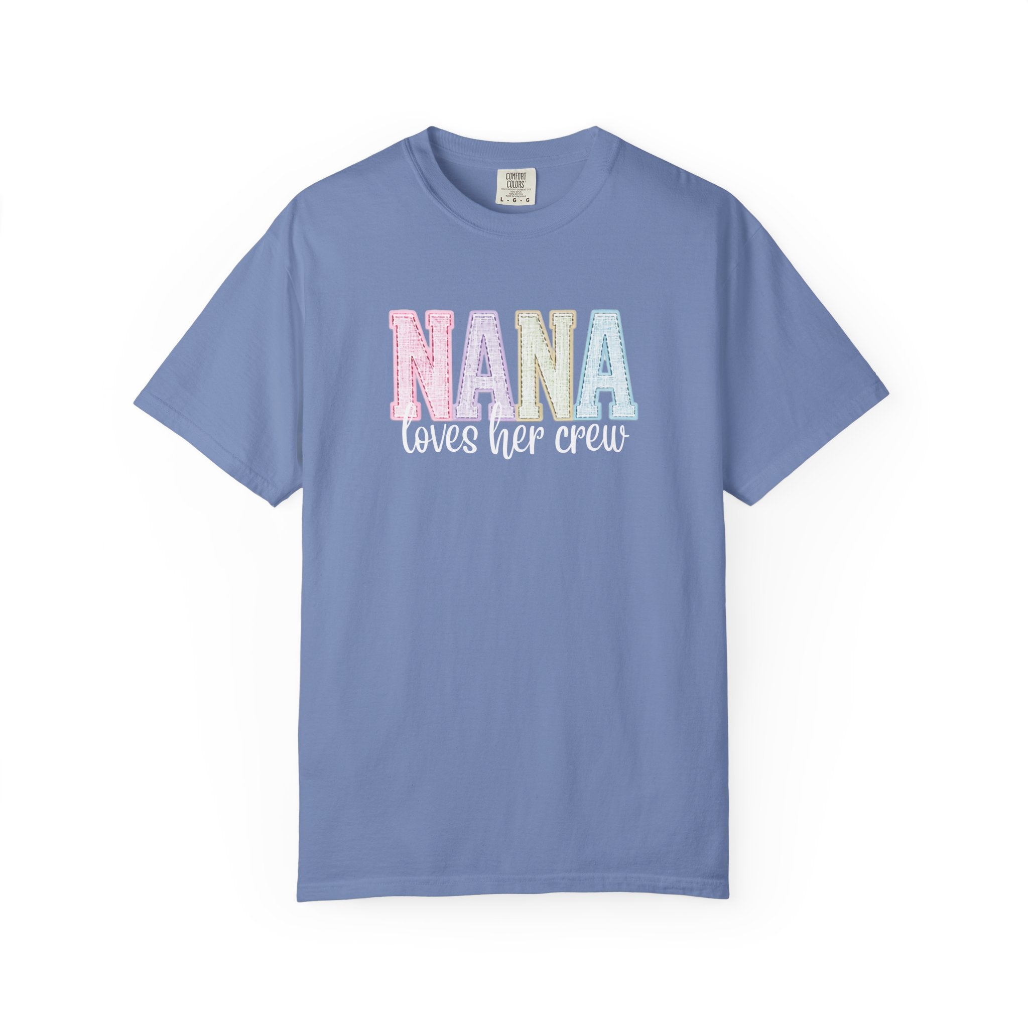 Nana Pastel Varsity T-Shirt — Soft Vintage Lettering Gift for Grandma (Mother's Day/Birthday)