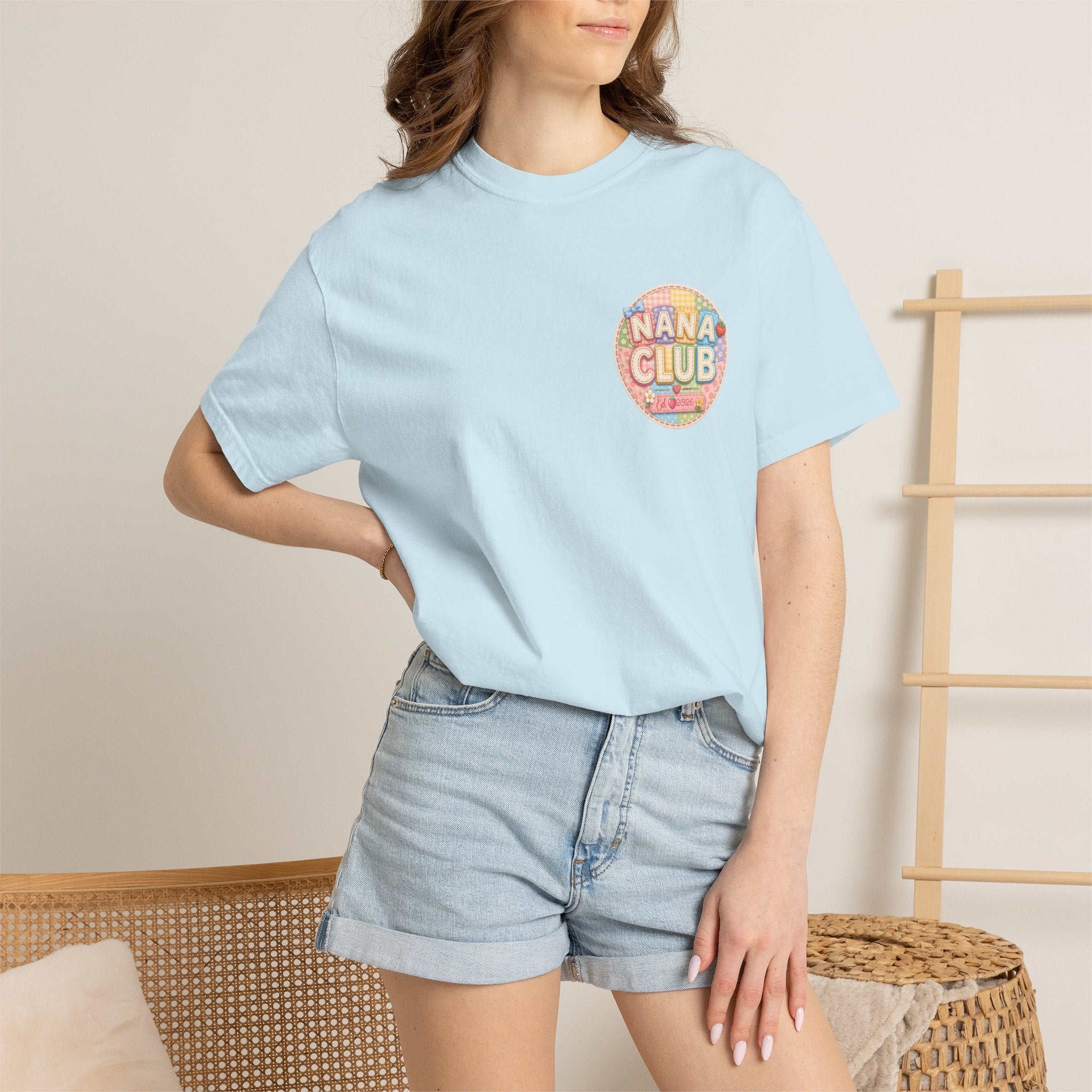 Nana Club T-Shirt — Retro Rainbow Badge Graphic