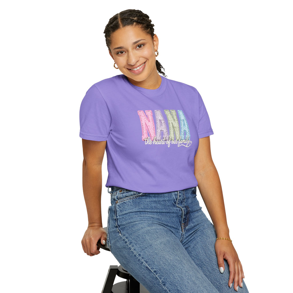 NANA Pastel Patchwork T-Shirt — "The Heart of Our Family" Gift