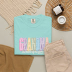 Grandma Floral Graphic T-Shirt — "Grandma, the heart of our family" Gift Tee