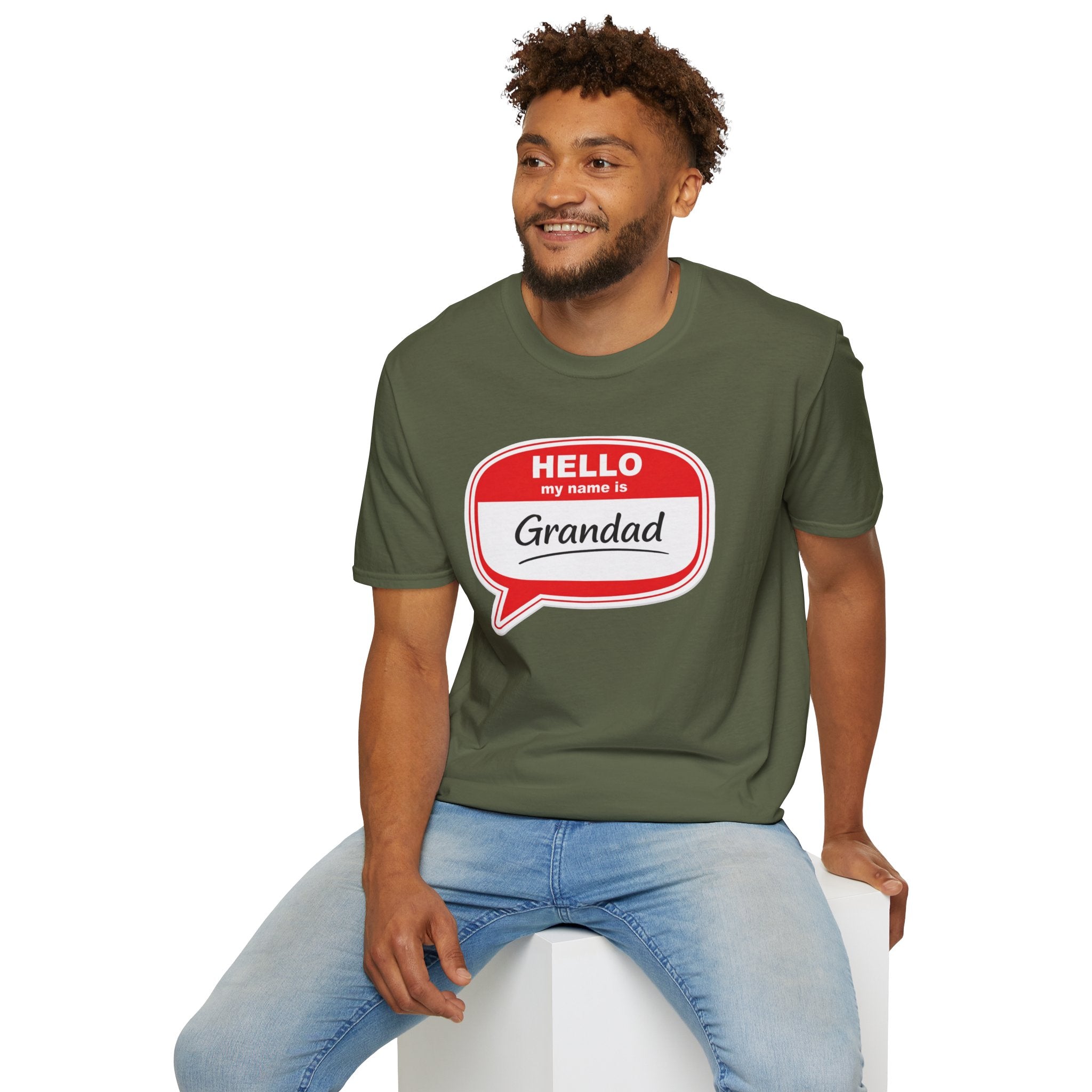 Hello My Name Is Grandad T-Shirt — Funny Grandfather Gift