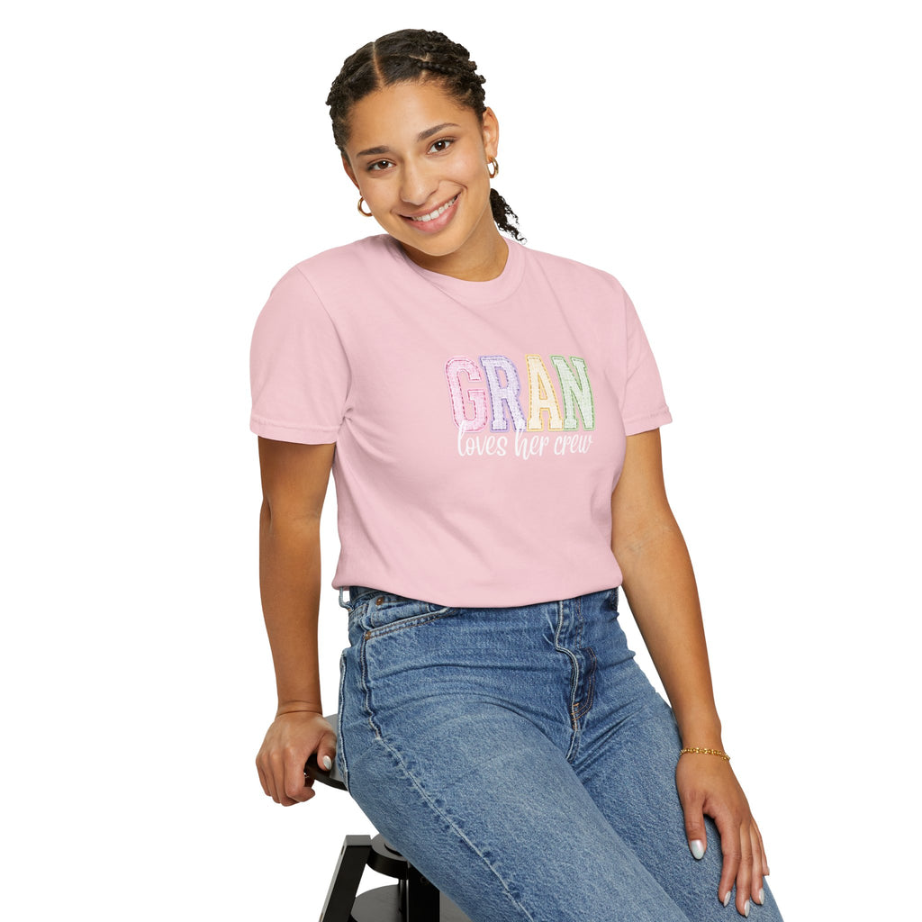 Gran Loves Her Crew T-Shirt — Pastel Grandma Shirt for Mother's Day & Family Gifts