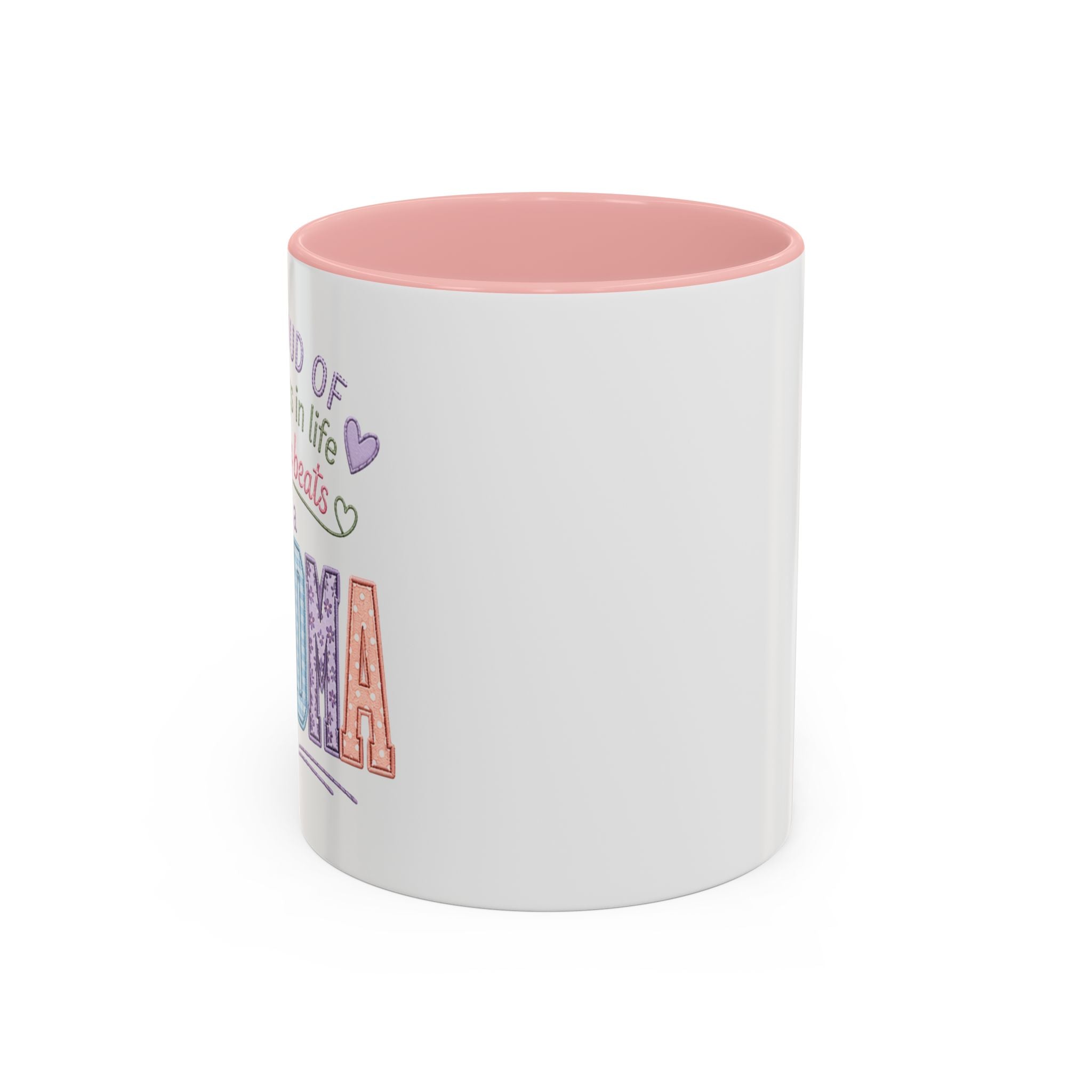 Mama Accent Coffee Mug – Colorful 'Mama' Heart Design, Mother's Day Gift (11/15oz)