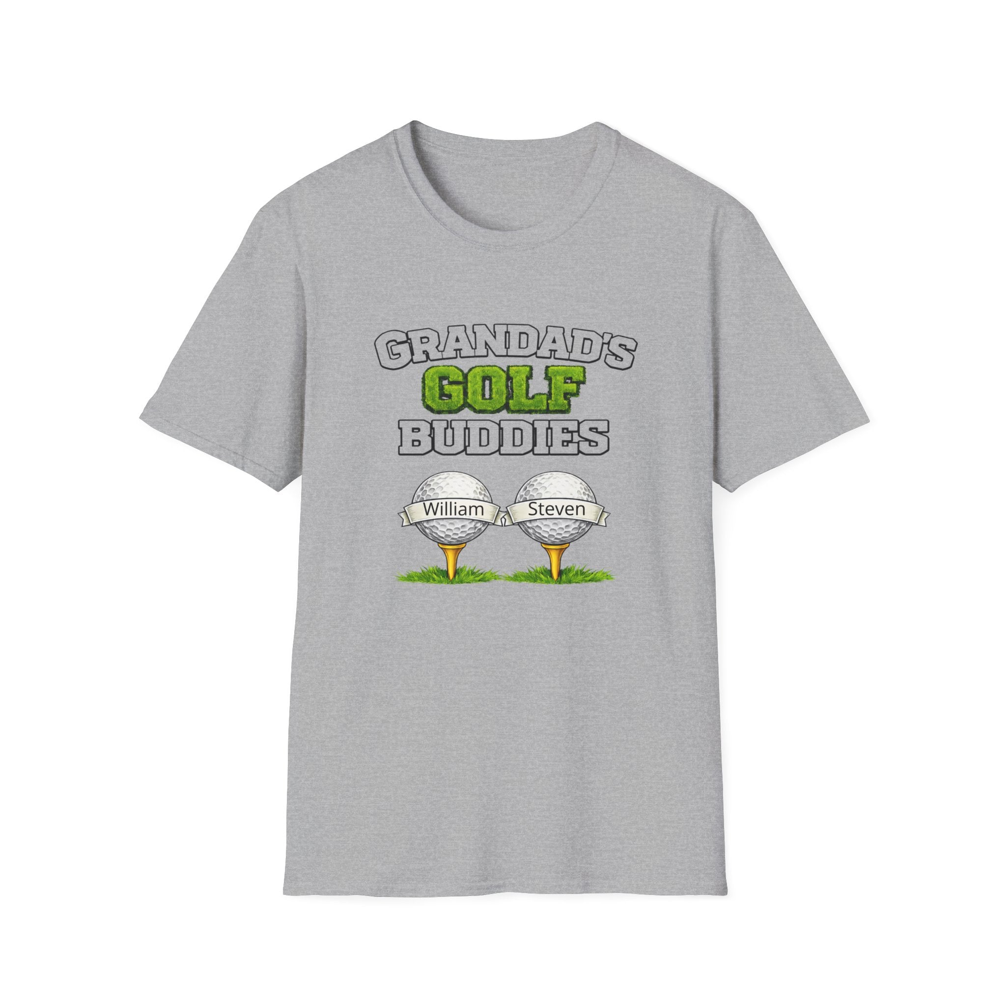 Grandad's Golf Buddies T-Shirt — Personalized Names Golf Tee