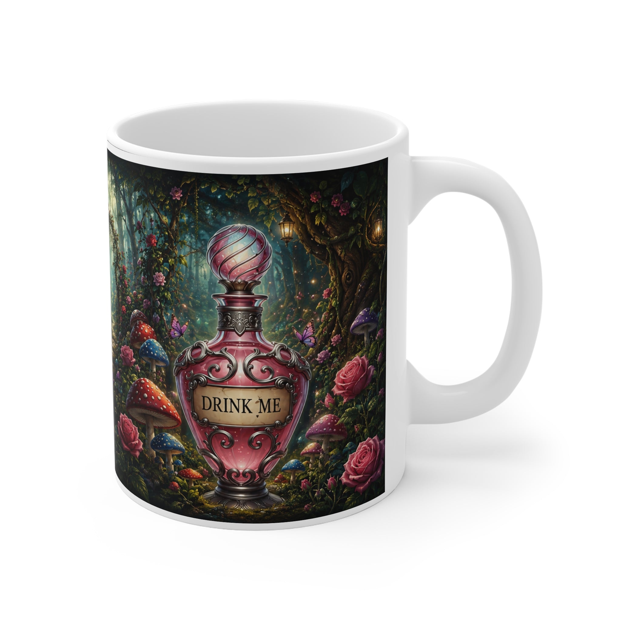 Fantasy Fairy Tale Mug — Enchanted Garden Alice Illustration 11oz