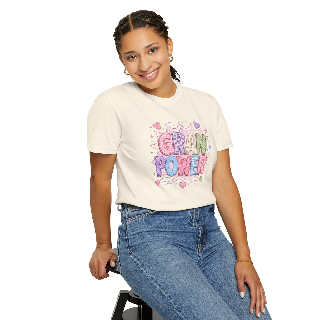 Gran Power T-Shirt — Cute Pastel 'Gran Power' Graphic Tee for Grandparents, Mother's Day Gift