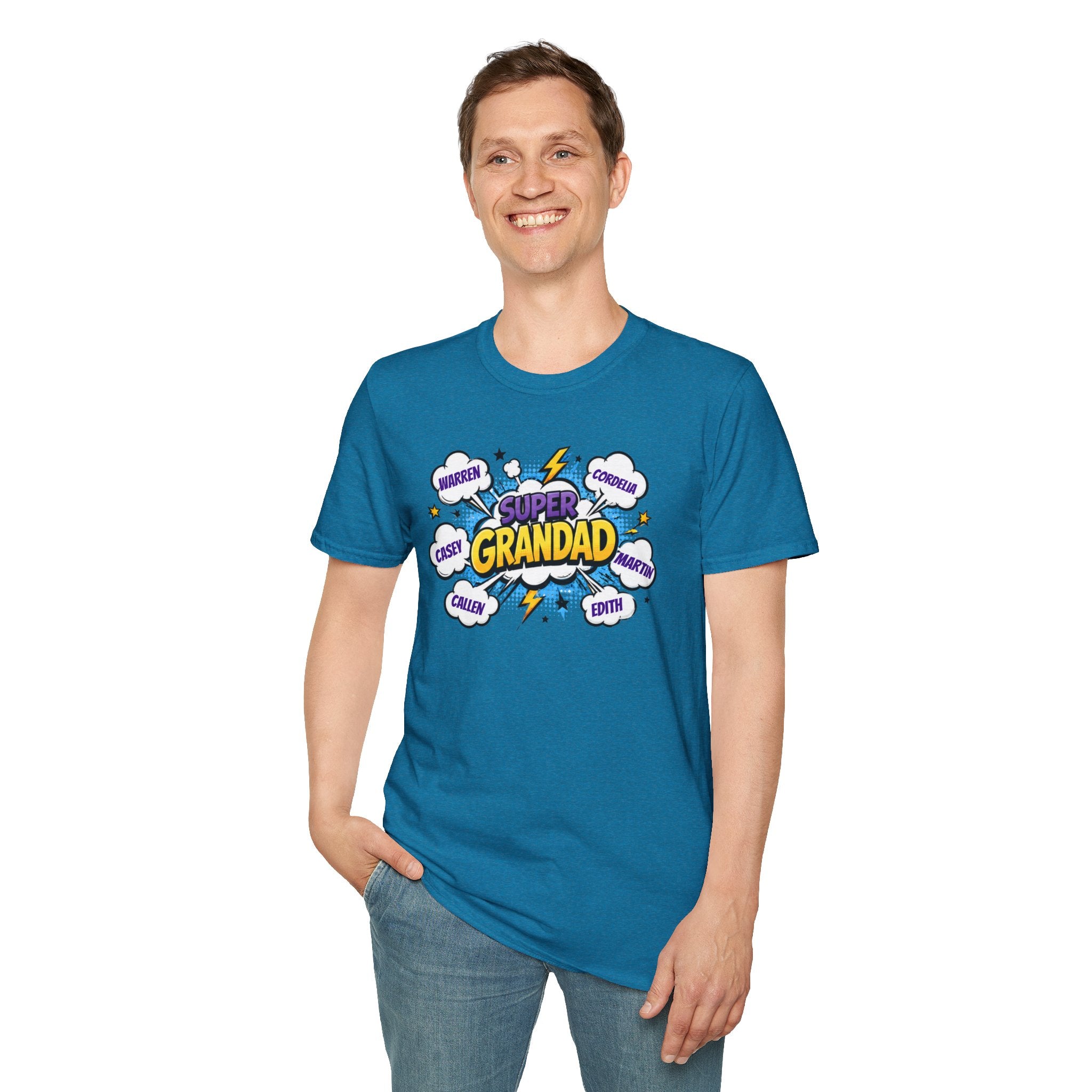 Super Grandad Comic-Style T‑Shirt — "Super Grandad" Graphic Tee, Father's Day & Grandparents Gift