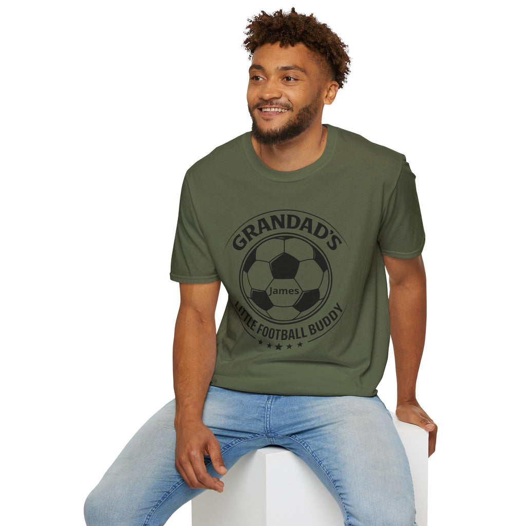 Grandad's Little Football Buddy T-Shirt — Personalized Soccer Dad/Grandpa Gift