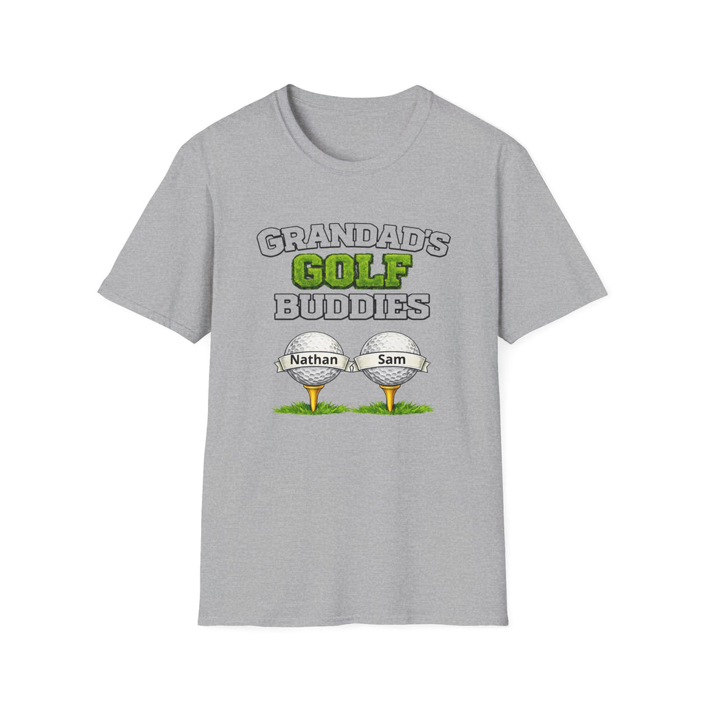 Granddad's Golf Buddies T-Shirt — Personalized Golf Tee with Names