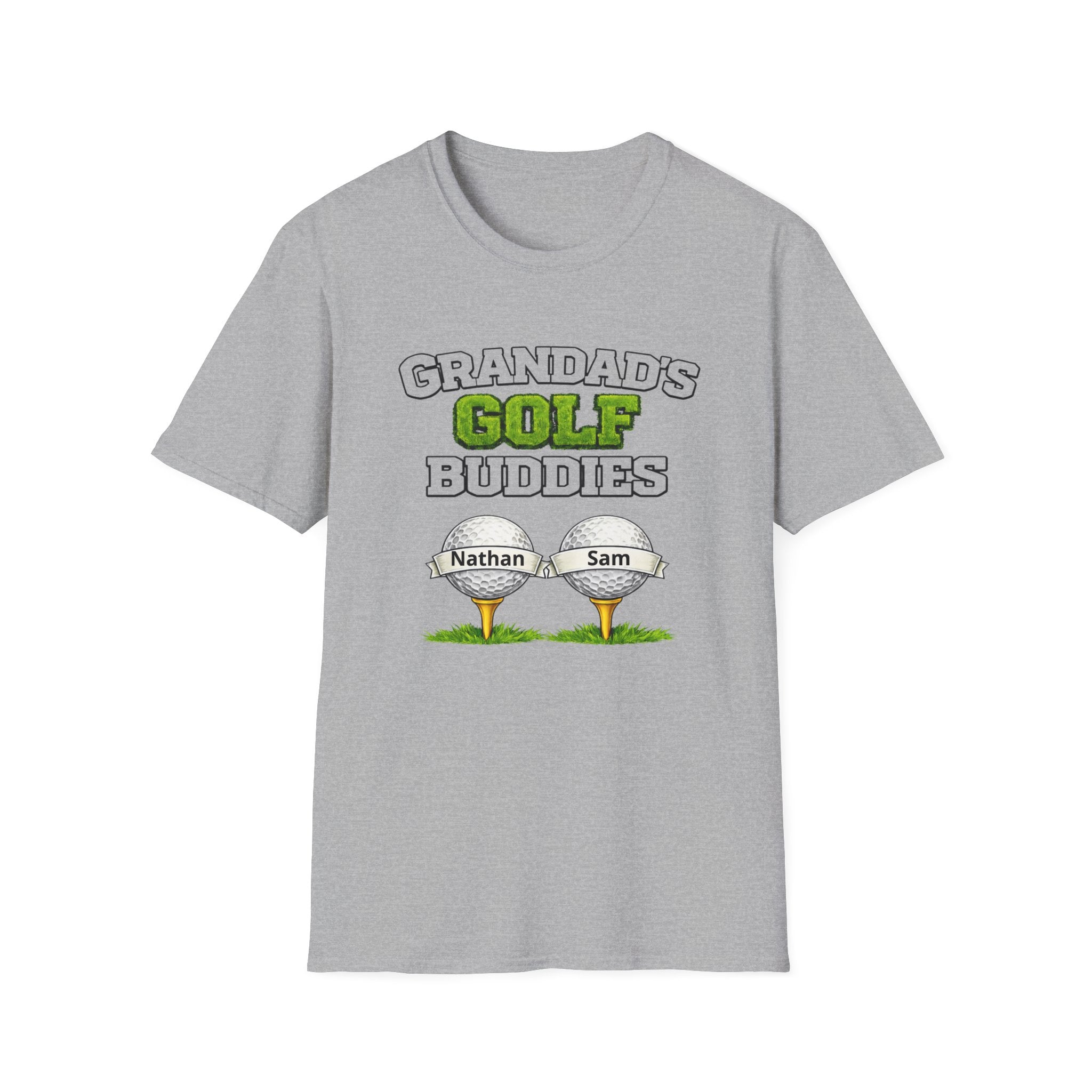 Granddad's Golf Buddies T-Shirt — Personalized Golf Tee with Names