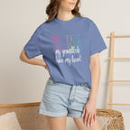 Nana Pastel Rainbow Tee — 'NANA' Floral Outline Grandma T-Shirt