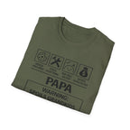 Papa Warning T-Shirt — Funny Grandpa Gift, 'Spoils Grandkids & Hands Out Biscuits' Tee