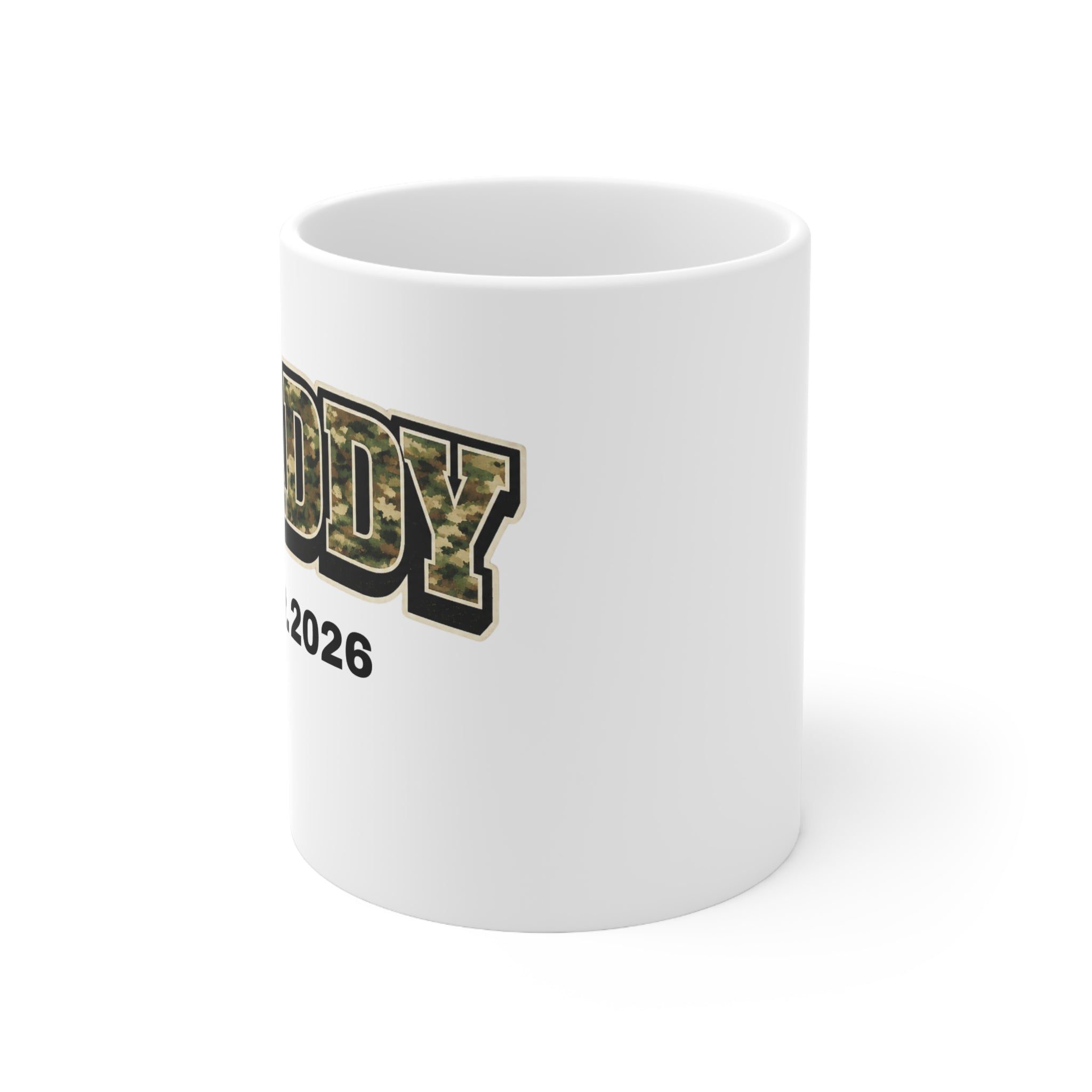 Daddy Est. 2026 Mug — Camo Military-Style Ceramic Coffee Cup (11oz & 15oz)