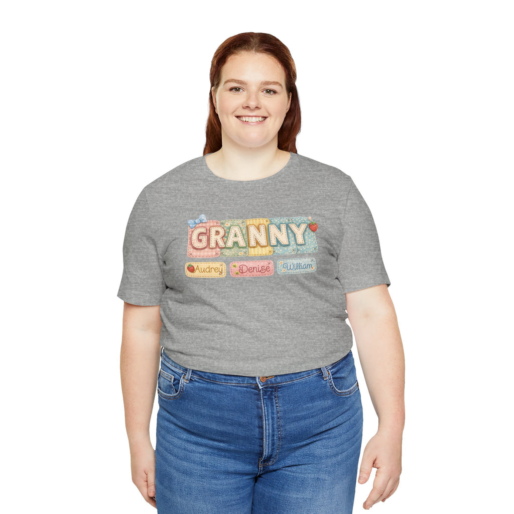 Granny Retro Nameplate T‑Shirt — Personalized Grandma Tee
